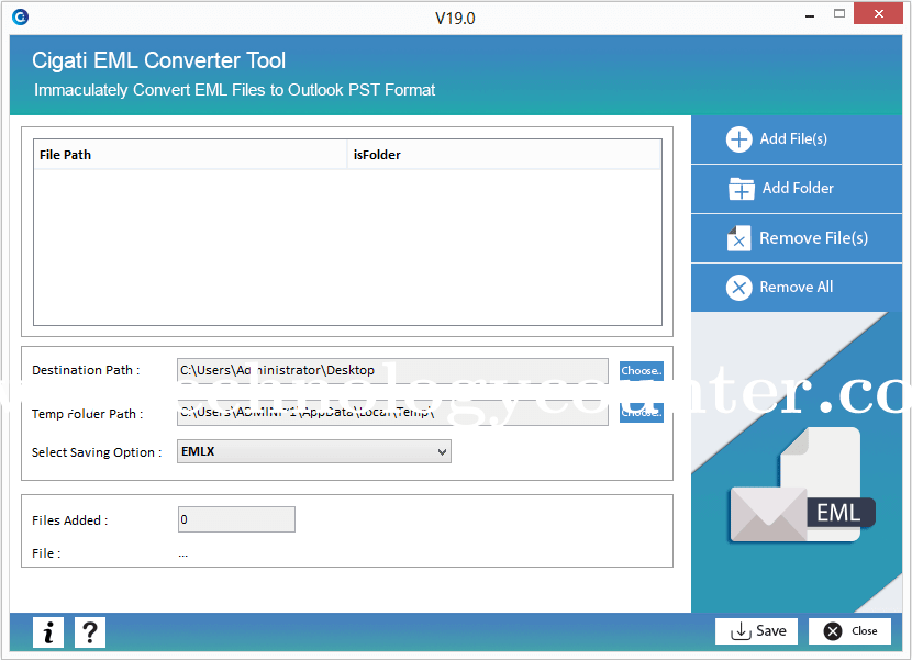 Cigati EML Converter Screenshots